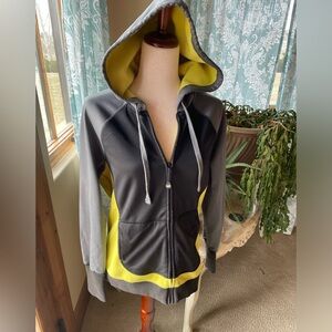 FOX Racing black and white neon fleece lined zip up hoodie